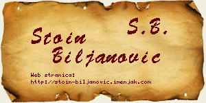 Stoin Biljanović vizit kartica